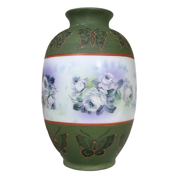 Royal Bayreuth Bavaria Butterfly and Rose 5.5” Bud Vase Flower Vase - Picture 2 of 9